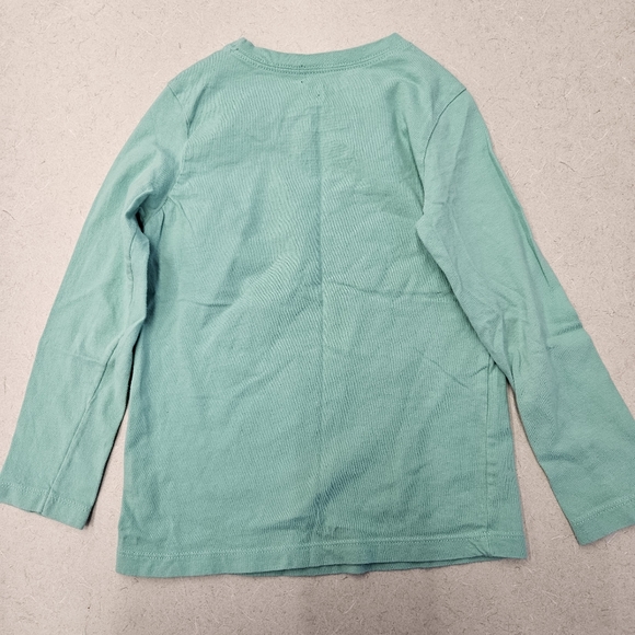 Aqua Blue Tyrannosaurus Rex Long Sleeve T by Carter's Kid Sz 4 - Picture 3 of 4